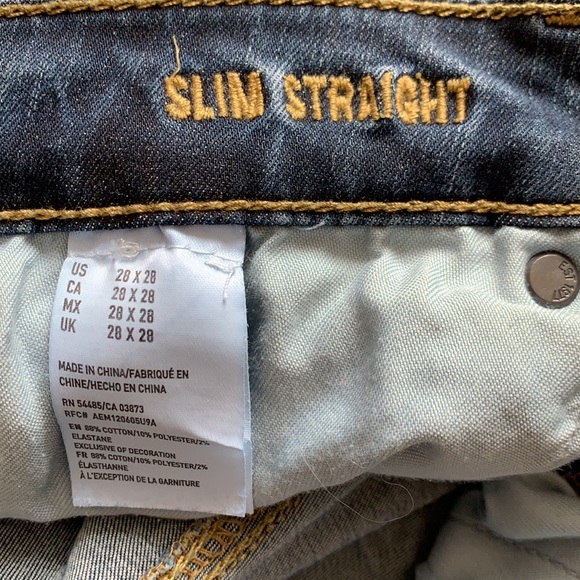 American Eagle slim straight jeans - hand painted - Picture 6 of 6